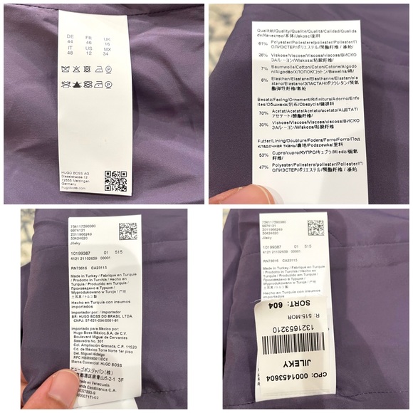 NWT Hugo Boss Purple Mauve Cropped Collarless Blazer Jacket Sz. 12 - Picture 12 of 12